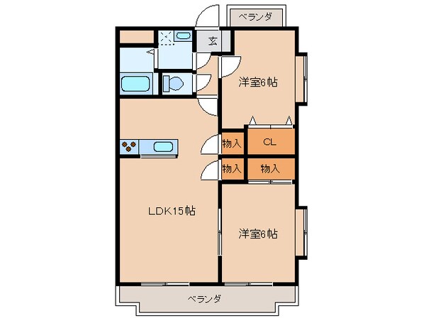 バルパレー城西（行田市城西）の物件間取画像